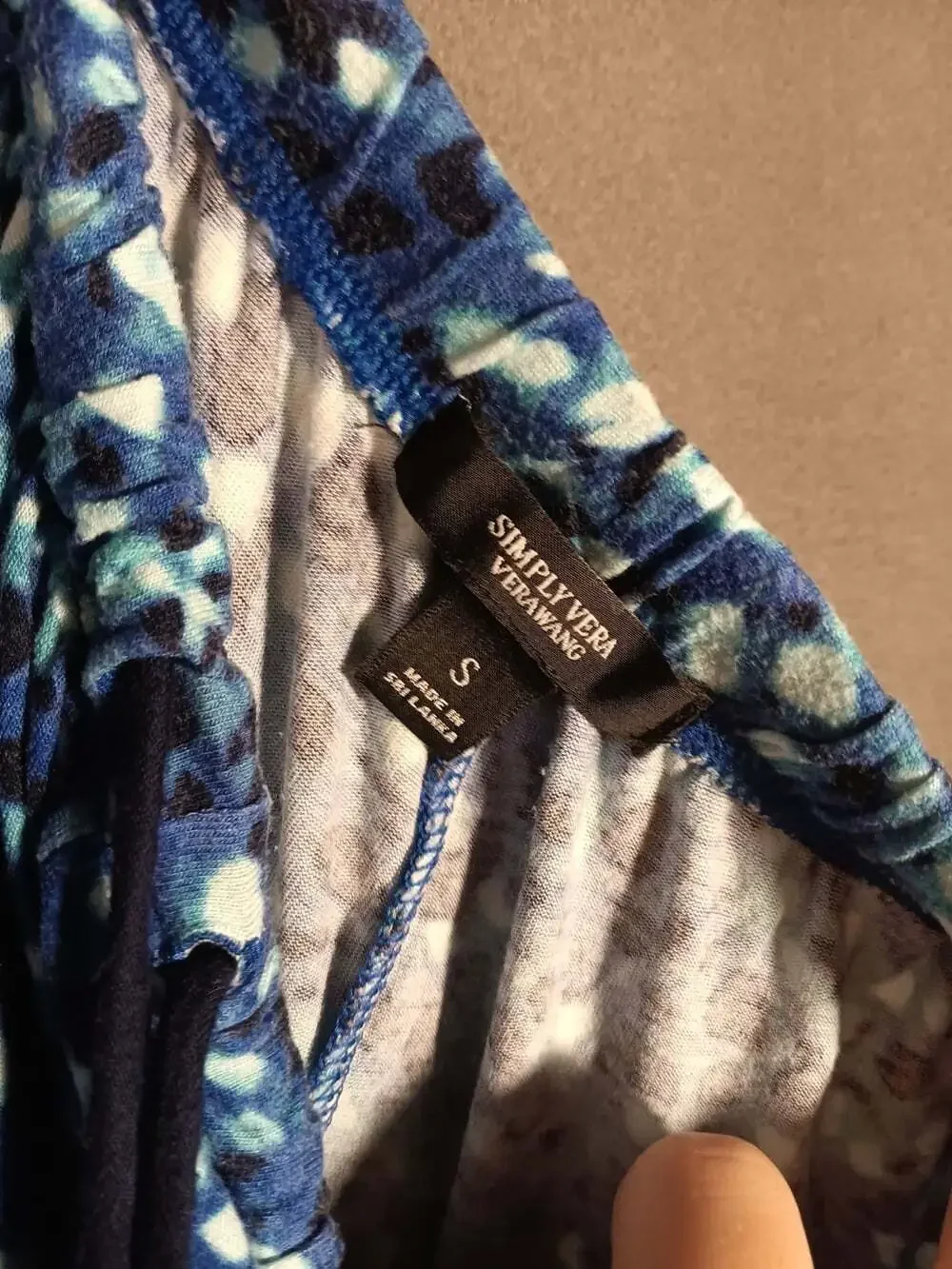 Simply Vera Vera Wang Capri Pajama Set Women’s Small Blue Floral Loungewear